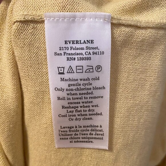 NWT Everlane Butter Yellow Funnel Neck Sweater in Cotton Cashmere Small - Picture 5 of 6